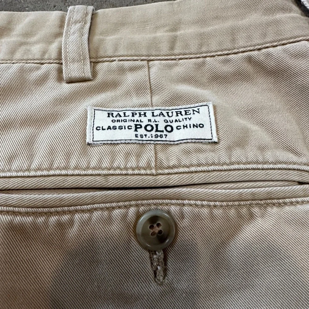 VTG Polo Ralph Lauren Prospect Pant Men 36x32 Tan Khaki Cotton Chino Trousers